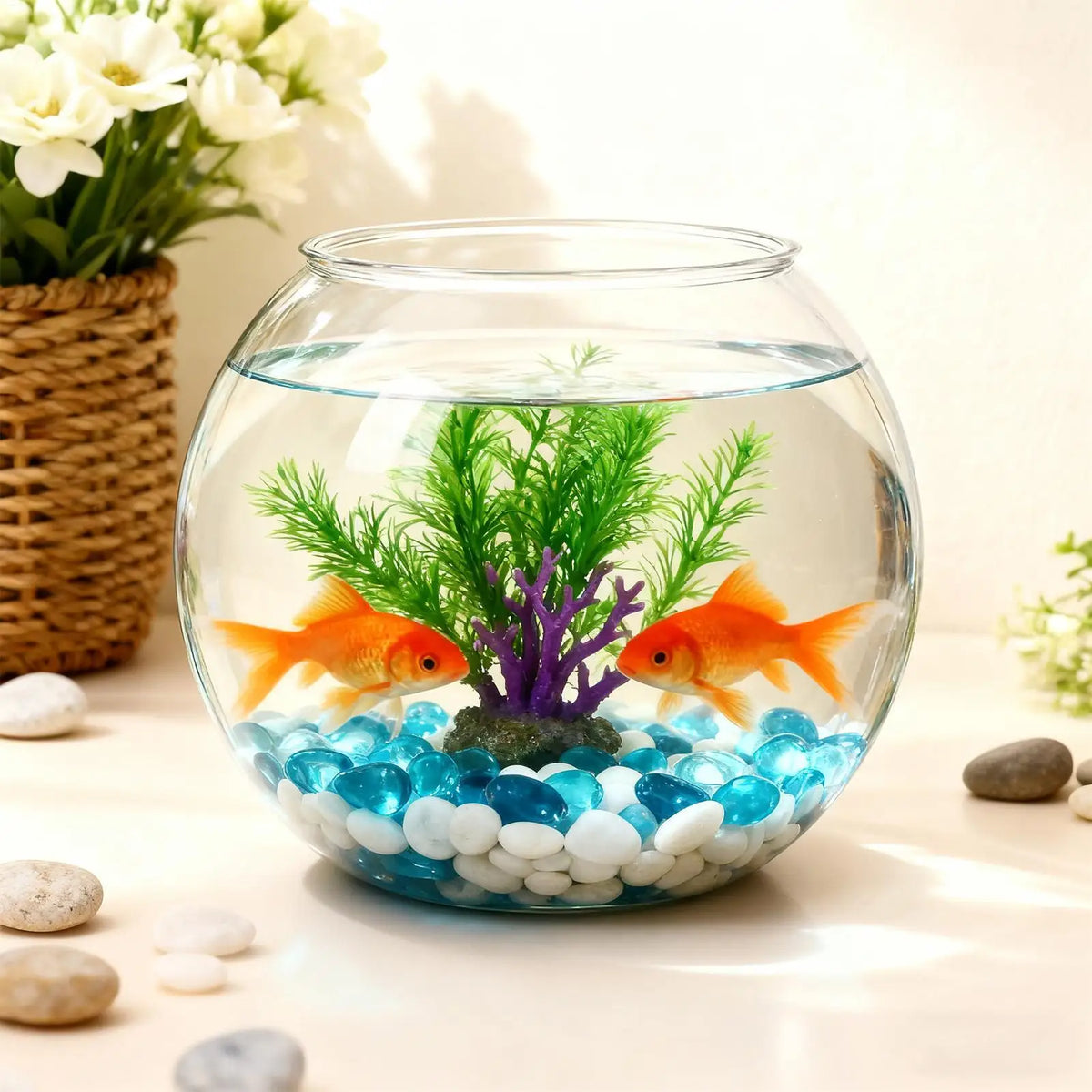 Clear Transparent Round Fish Tank Plastic Small Fish Bowl creative light luxury Desktop Aquarium Bowl Living Room Home Decor