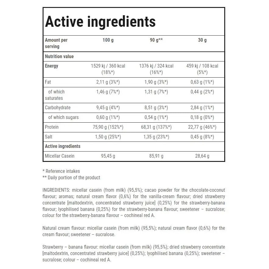 TREC NUTRITION - CASSEIN 100 - SLOW DIGESTING PROTEIN - 600g