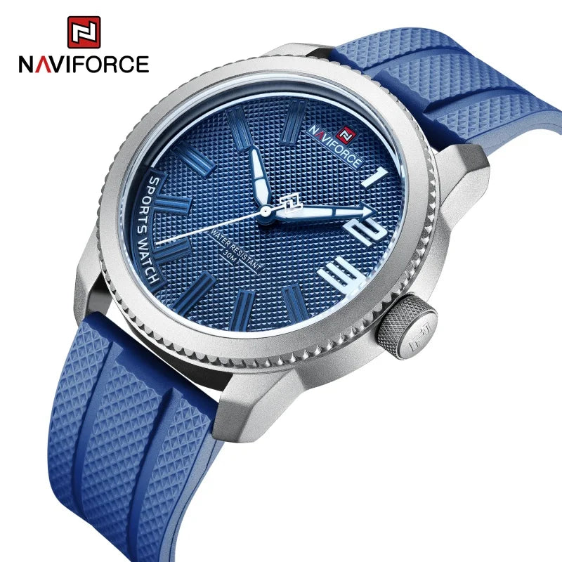 Reloj de cuarzo NAVIFORCE de lujo para hombre, correa de silicona, reloj militar, resistente al agua 30ATM, reloj de pulsera para hombre 2022