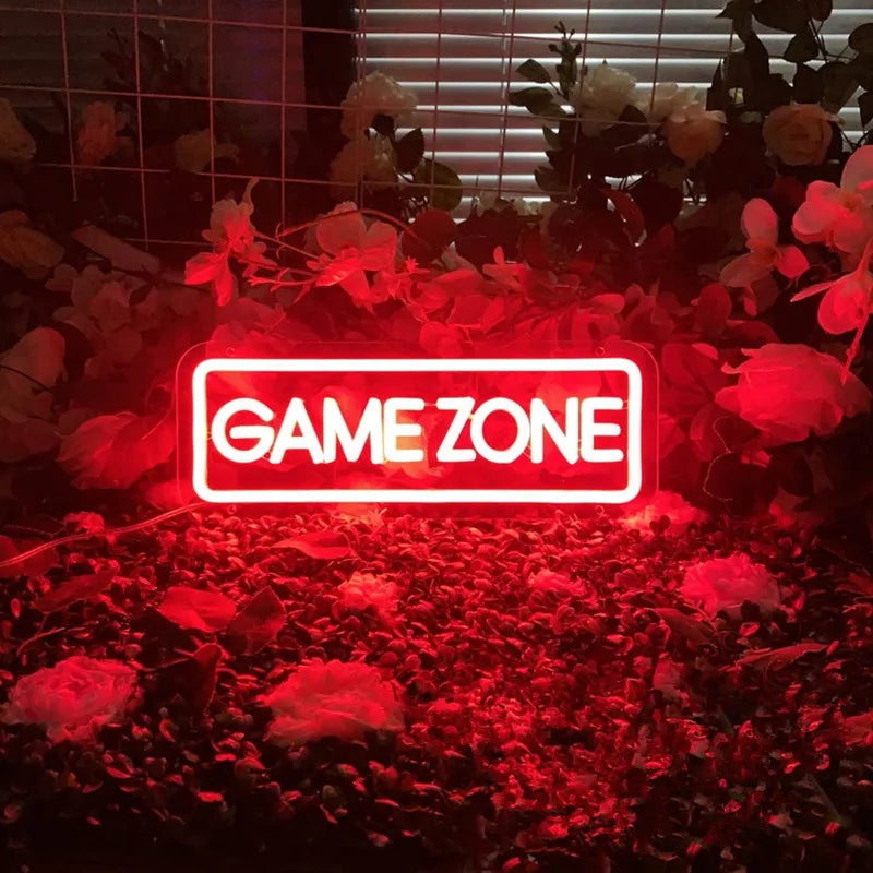 Game Zone Neon Sign Custom Neon Signs Game Room Decor USB Led Light for Dorm Room Decoration Home Wall Decor Personalized Gift