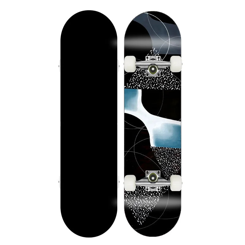 Patineta Completa para Trucos de Doble Patada, Madera de Arce, 4 Ruedas, Impresión por Transferencia de Calor, para Principiantes, Adultos y Niños