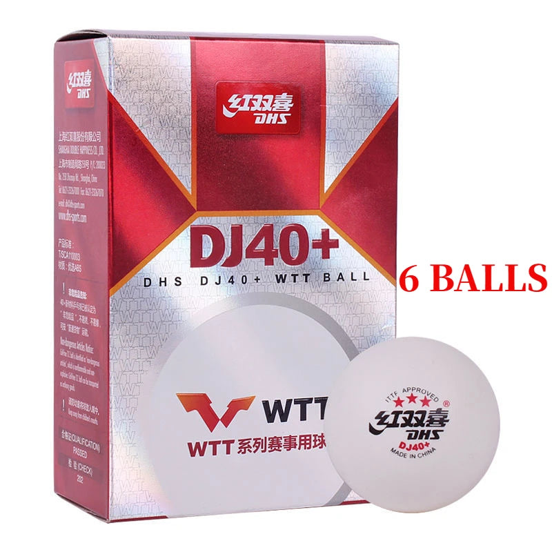 Pelotas de Tenis de Mesa DHS Originales, 6/10 Piezas/Caja, Nuevo Material RS40+, Pelota de Ping Pong 2025WTT, Pelotas de Tenis de Mesa de Competición, Pelotas DHS
