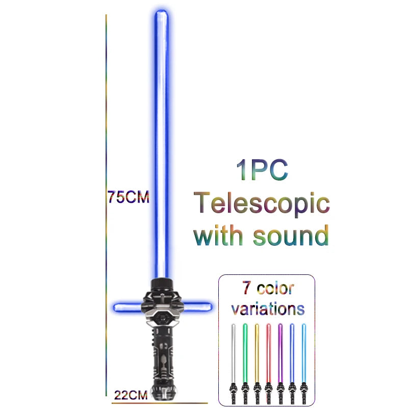 Espada láser RGB de 80 cm, juguete de sable de luz, 7 colores cambiantes, fuentes de sonido para niños, Force FX FOC Blaster, juguete de espada láser Jedi, regalo