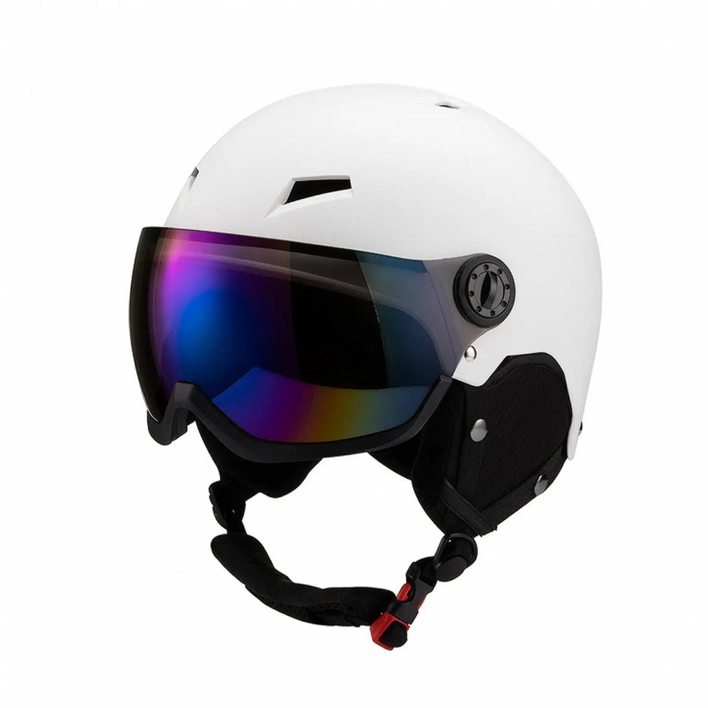 Casco de esquí para adultos con visera, carcasa de ABS y forro de EPS, equipo de protección para la cabeza para practicar snowboard, tanto para hombres como para mujeres, ideal para climas fríos.