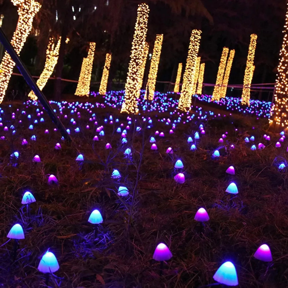 Luces solares de setas, pasarela alimentada por energía Solar, farola impermeable para exteriores, estaca de Patio, cadena de paisaje, camino Led, Patio, suelo