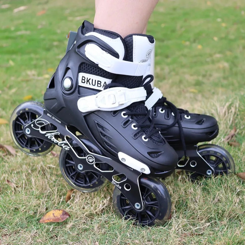 BKU K11 Patines en línea Teen Speed Demons - Patines de carreras de 500 kg, 3 colores, marco ajustable y ruedas silenciosas de PU de 100 mm