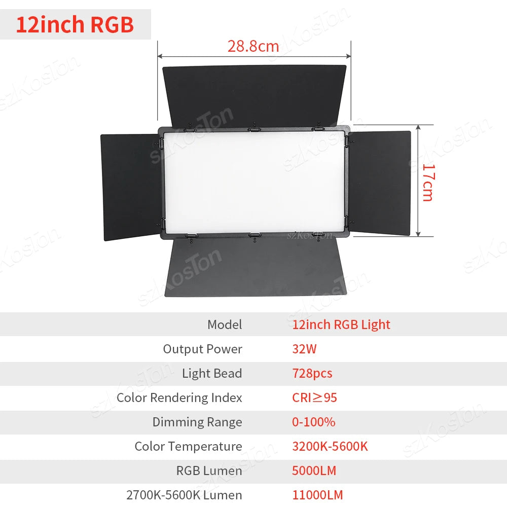 Kits de iluminación LED RGB para vídeo, lámpara de fotografía con soporte de luz de 78 pulgadas, batería de 8800mAh, 3200-5600K, para grabación de fotografía en YouTube
