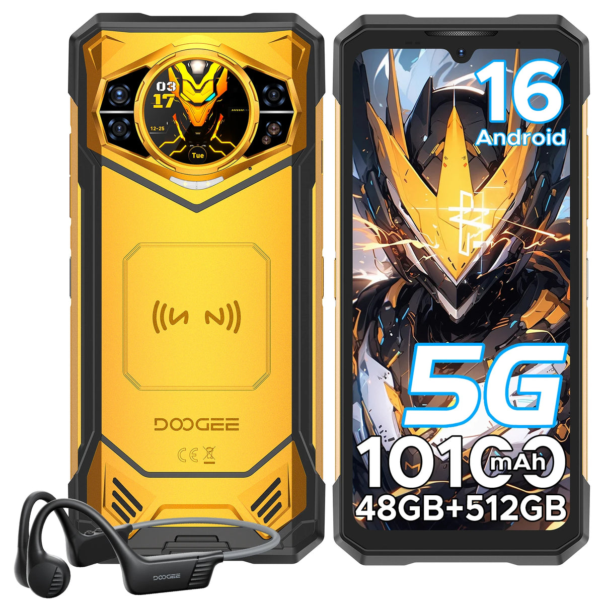 Smartphone robusto DOOGEE S200 5G 32GB 512GB pantalla IPS FHD 120Hz batería mAh dimensiones teléfonos