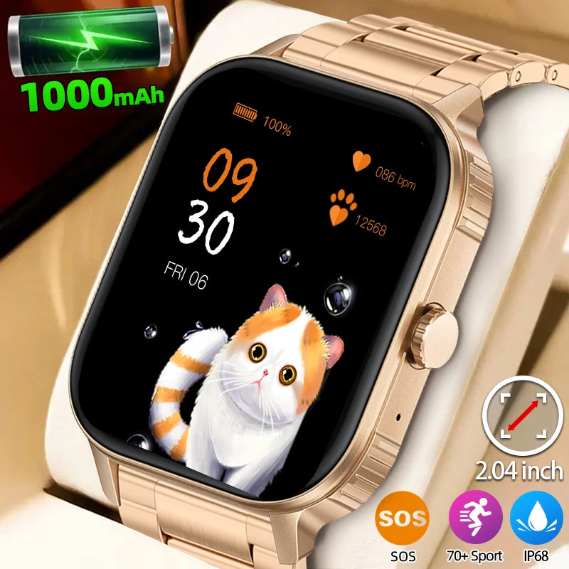 Reloj inteligente LIGE con batería de 1000mAh para mujer, monitoreo de frecuencia cardíaca y sueño, llamadas Bluetooth, resistente al agua IP68, reloj inteligente para hombre compatible con Android e iOS