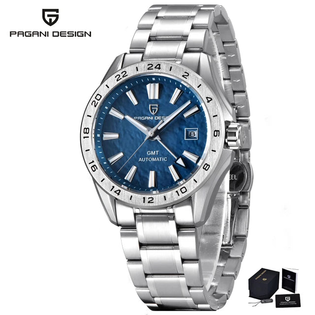 PAGANI DESIGN New GMT Mens Mechanical Watches 100M Waterproof Clock Sapphire Glass Automatic Men Watch PD-1792 Relogio Masculino