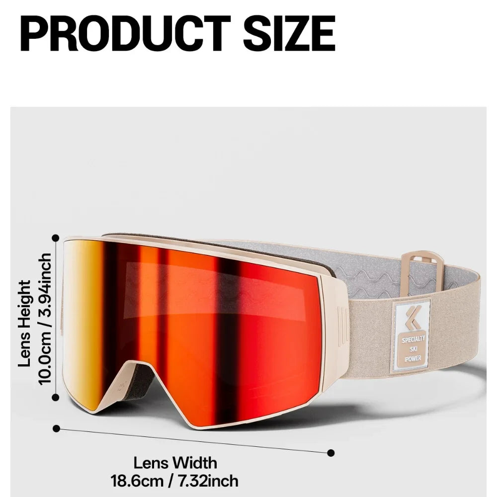 Gafas de esquí Kapvoe UV400 fotocromáticas, con lentes magnéticas antivaho, protección y diseño moderno, para hombres y mujeres, gafas de esquí deportivas.