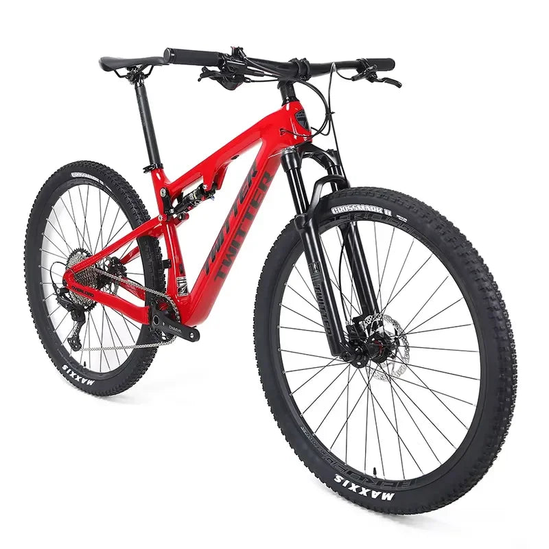 Bicicleta de montaña de doble suspensión de fibra de carbono económica, bicicleta de descenso para hombre con transmisión Deore 12V, doble suspensión, 29 pulgadas, en venta