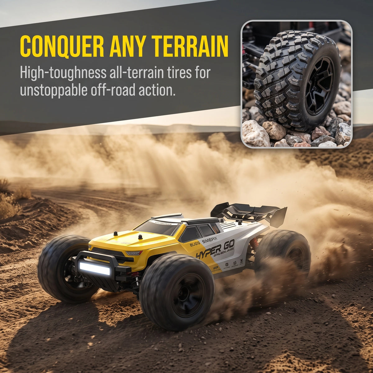 HYPER GO MJX 14207 Coche RC 1/14 de alta velocidad 60KM/H, coche de carreras a la deriva 4WD profesional con control remoto 2.4G, coche todoterreno con motor de escobillas, Monster Truck, juguete de regalo para adultos