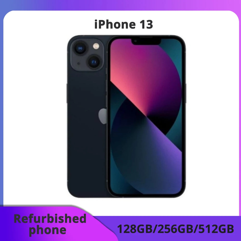 Teléfono reacondicionado Apple iPhone 13 "Super Retina OLED original 128/256GB ROM Face ID iOS 5G en excelente estado