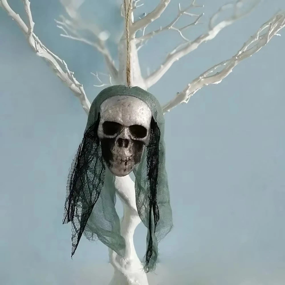 Decoraciones de calavera de Halloween, adornos colgantes de calavera de espuma, cabeza de hueso para ropa de novia, accesorios de decoración de terror de Casa Encantada