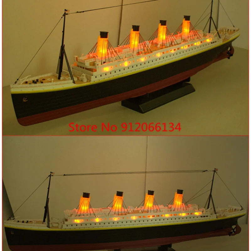 Barco de juguete RC de gran simulación de 81 cm, crucero Sea Grand a escala 1:325, luces LED intermitentes, barco impermeable, juguete acuático profesional, regalo