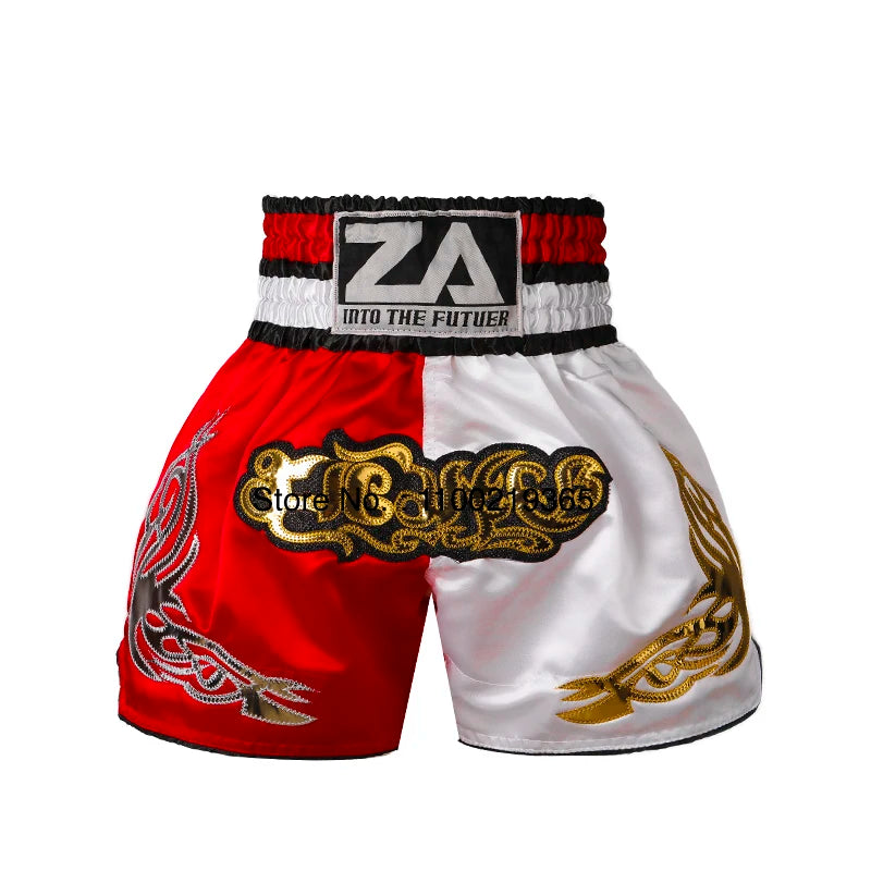 Pantalones cortos Muay Thai 2025, nuevos pantalones cortos de Kick Boxing para hombres, mujeres y niños, artes marciales Retro Thaiboxing Kickboxing Cage, pantalones de entrenamiento de lucha