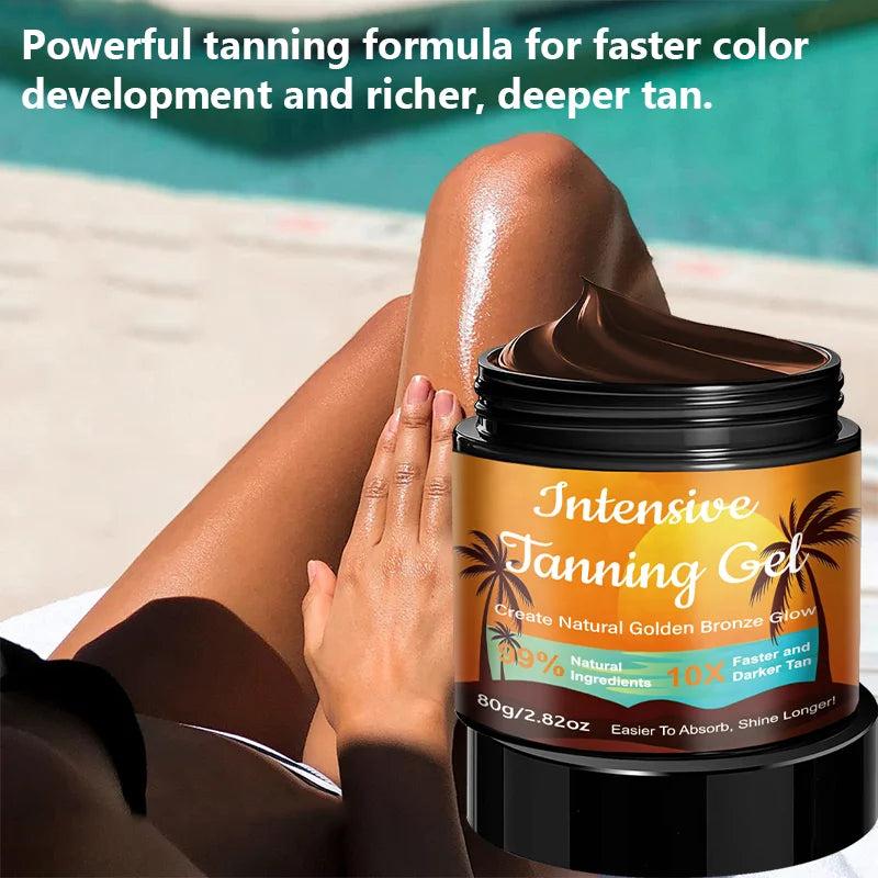 YUITIKUE Gel Autobronceador Intensivo 10X, Fórmula Natural de Bronceado Rápido para Lograr un Tono de Piel Dorado Bronceado Duradero