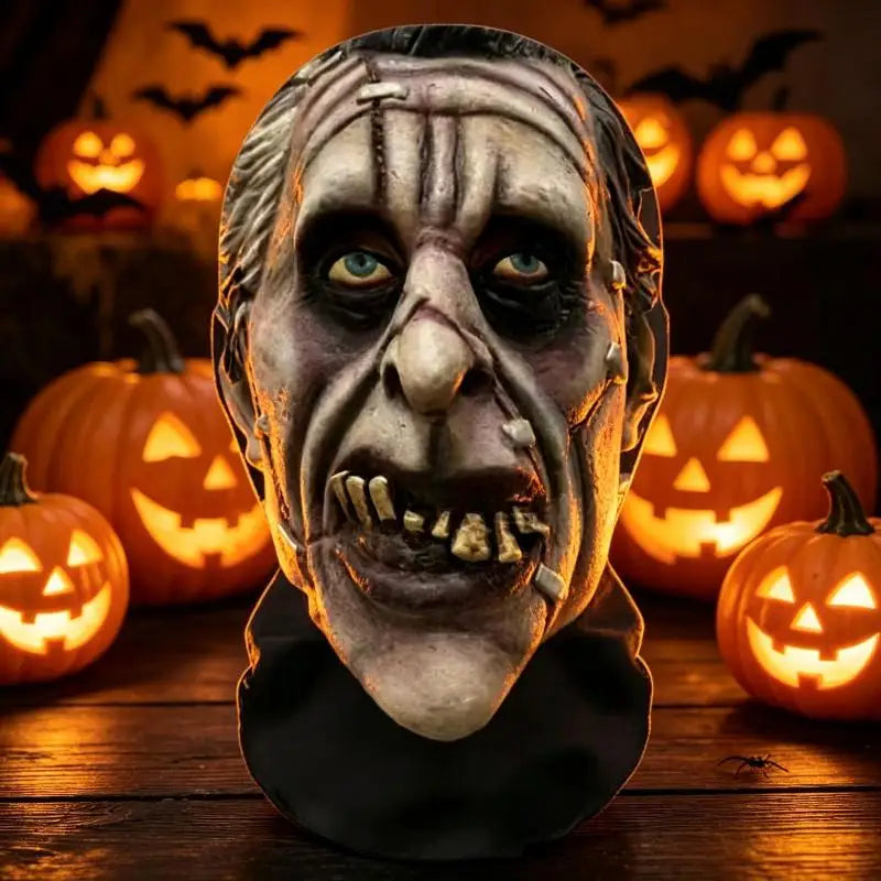 1 unidad de cubrecabeza con estampado de calavera de Halloween, máscara facial transpirable y protectora contra el sol con visibilidad, cubrecabeza para fiestas y festivales