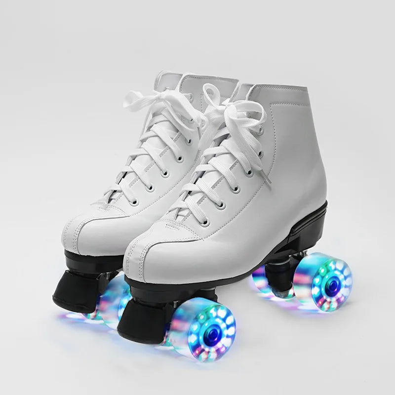 Patines de Doble Fila, Patines de Cuatro Ruedas para Hombre y Mujer, Flash