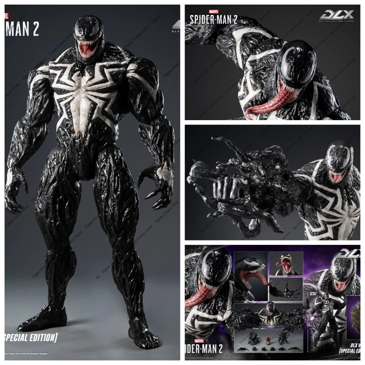 Preventa de la figura de acción de edición especial Venom de Marvel Spider-Man 2, línea DLX de threezero