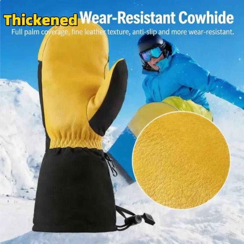 Guantes de esquí de invierno para hombre, populares, guantes de montaña, senderismo y snowboard para mujer, repelentes al agua, resistentes al viento y al desgaste, cálidos.