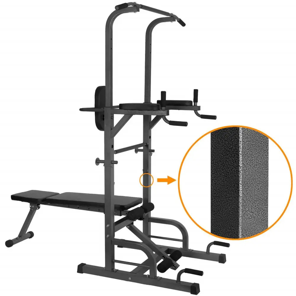 Estante de gimnasio multifunción, estación de inmersión de torre eléctrica con banco de pesas, barra de dominadas, ejercicio Abdominal para entrenamiento de fuerza en gimnasio en casa
