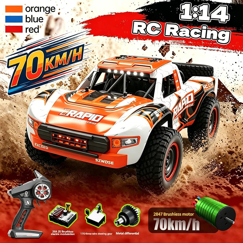 Coche teledirigido WLtoys Q130 1:14 2.4G todoterreno, furgoneta de escalada, modelo de carreras RC con motor de escobillas de alta velocidad, juguete por control remoto, regalo