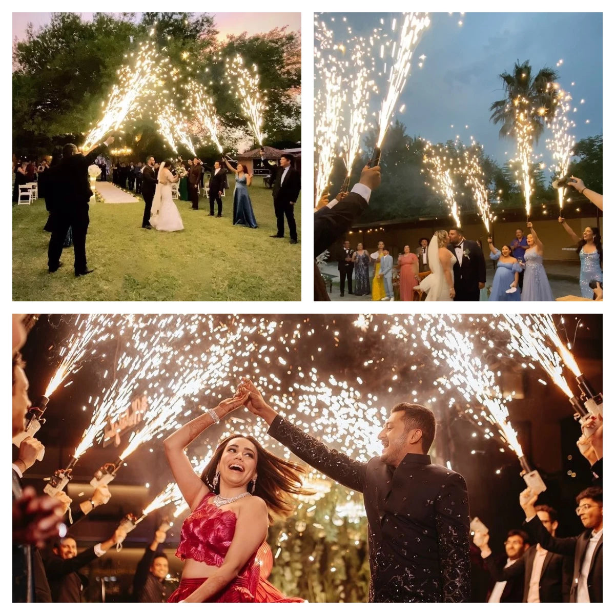 Lanzador de Pirotecnia Fría Manual para Novias, Bodas, Fuegos Artificiales, Escenarios, Cumpleaños, Chispas, Velas, Fuentes de Hielo, Fiestas, Eventos, DJ