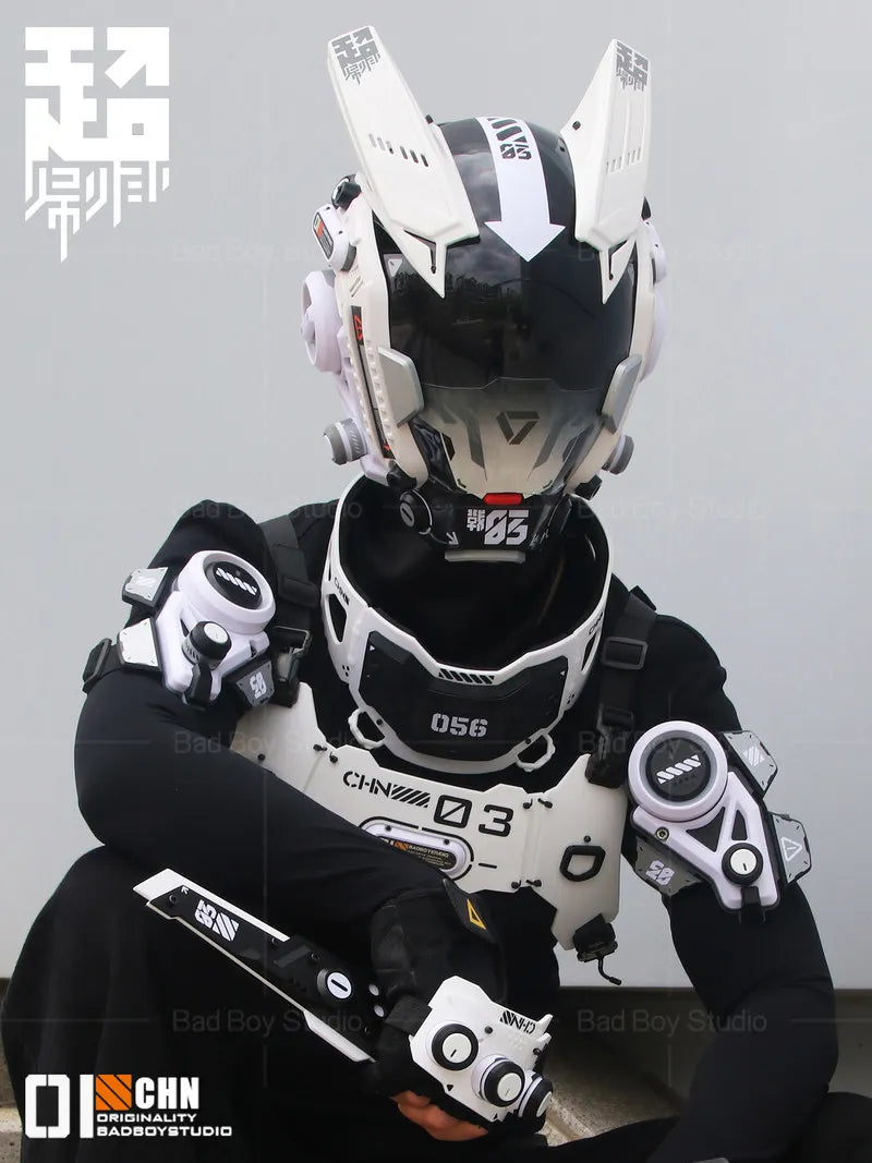 Máscara Facial Completa Cyberpunk de Badboystudio, Conjunto de Casco Táctico Mecánico, Accesorio de Ciencia Ficción, Cosplay, Actuación en Escenario, Regalo, Juguetes