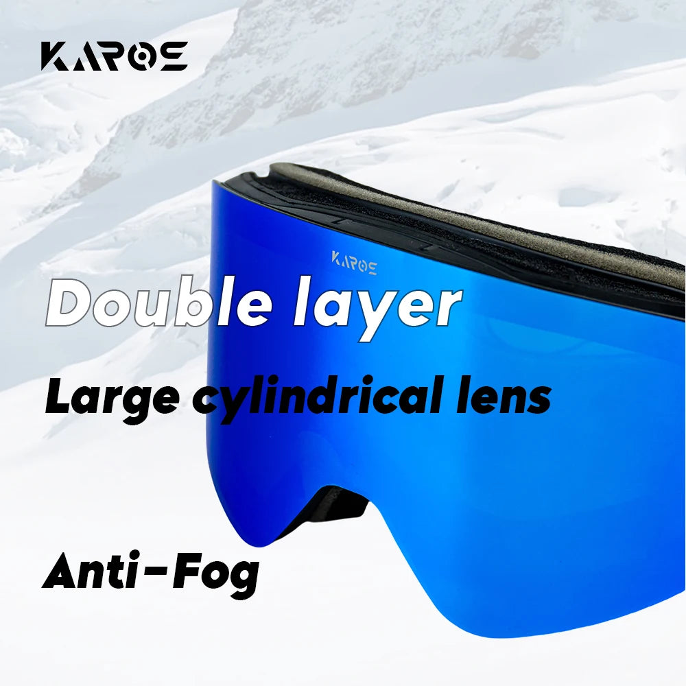 Nuevas gafas de esquí con tapa abatible, doble capa, antiniebla, lente cilíndrica grande, protección UV, gafas para deportes de invierno, Snowboard, motos de nieve