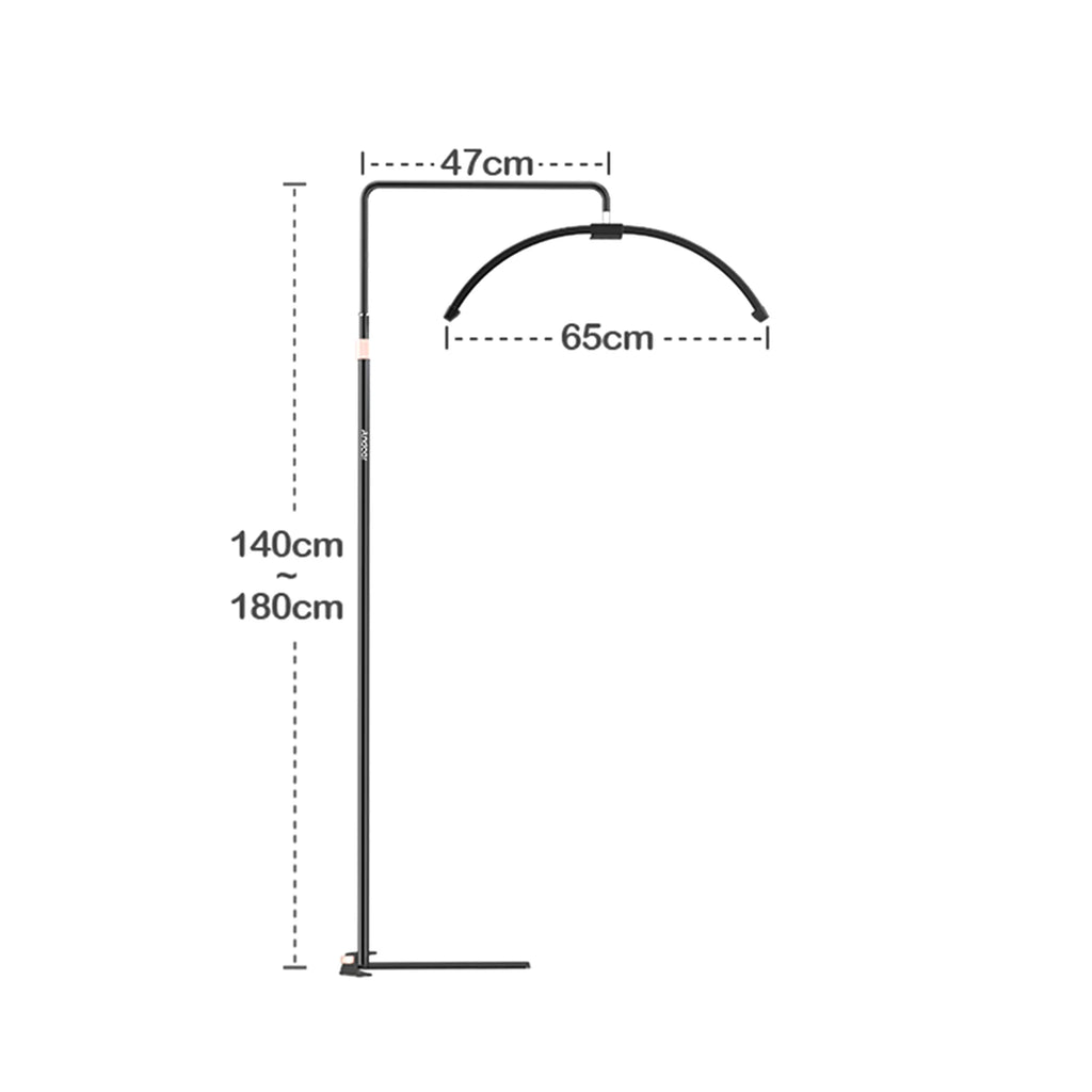 NUEVA Lámpara de Suelo LED de Media Luna de 36W, 3200K-5600K, Regulable, para Video y Teléfono, Luz de Relleno LED para Teléfono