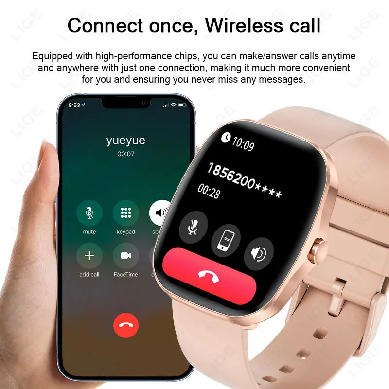 New Smart Watch Women 1.53"HD Smartwatch for Android iOS BT Call Heart Rate Sleep SpO2 Monitor IP68 Waterproof Smart Watches Men