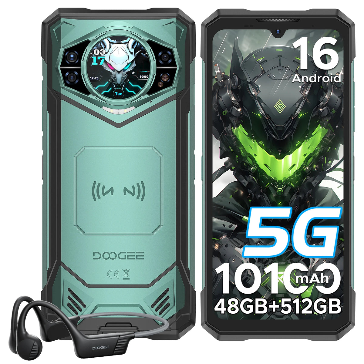Smartphone robusto DOOGEE S200 5G 32GB 512GB pantalla IPS FHD 120Hz batería mAh dimensiones teléfonos