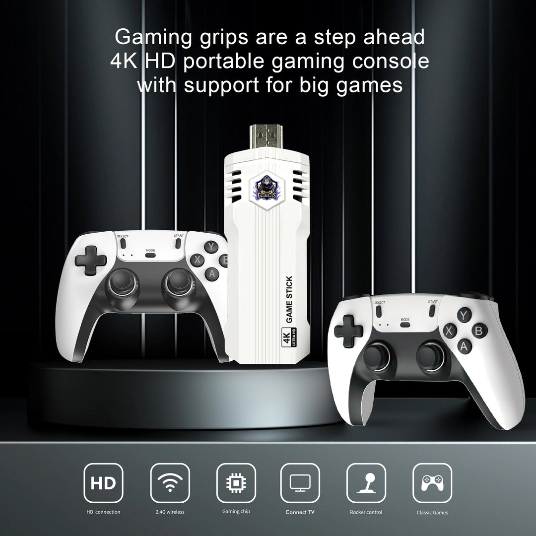 Consola de Videojuegos Retro X2L 4K HD con 2 Controles Inalámbricos, Más de 30000 Juegos Clásicos Integrados, Regalo para Entretenimiento en Casa y TV