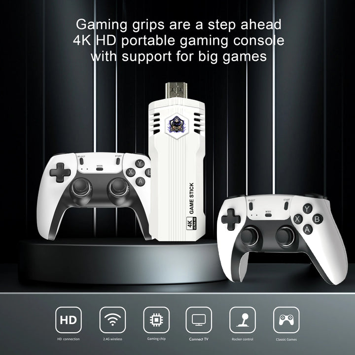 Consola de Videojuegos Retro X2L 4K HD con 2 Controles Inalámbricos, Más de 30000 Juegos Clásicos Integrados, Regalo para Entretenimiento en Casa y TV