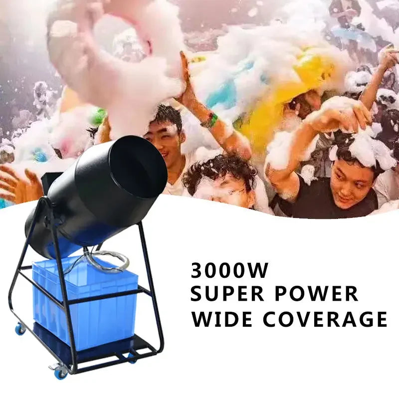 Máquina de espuma de 3000w para fiestas, uso en interiores y exteriores.