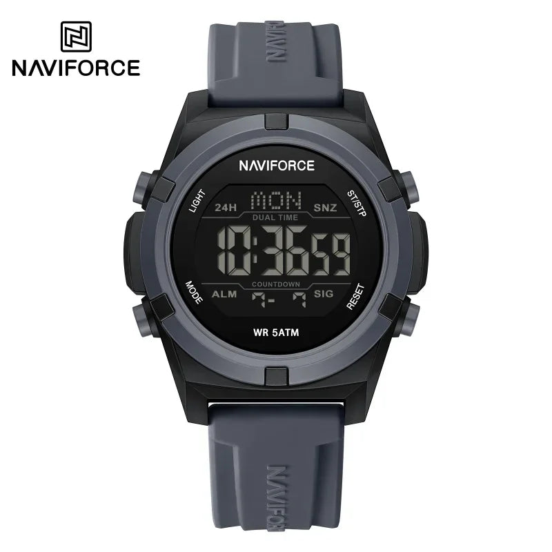 Reloj NAVIFORCE 2026 para hombre, reloj con alarma, cronómetro, resistente al agua 5ATM, pantalla dual LCD, reloj de pulsera de cuarzo para uso diario, casual y deportivo
