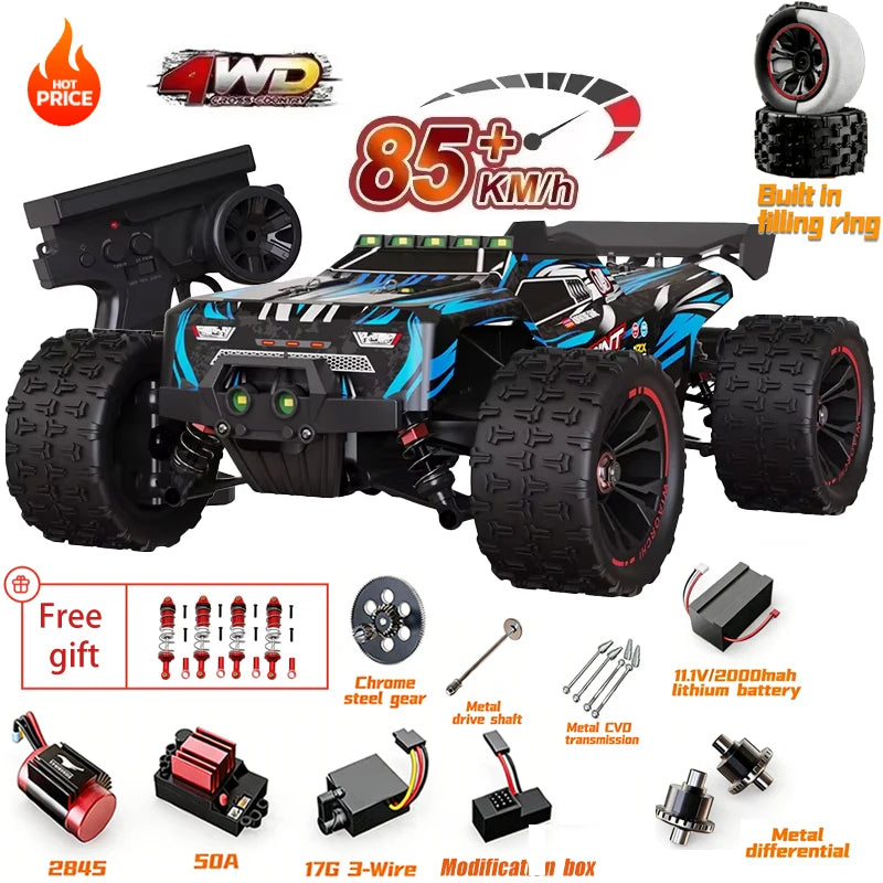 SG116MAX SCY9522 1:16 Auto de Carreras de Alta Velocidad con Derrape a 80KM/H, Motor sin Escobillas, 4WD, 9522PRO 50KM/H, Auto RC Todoterreno, Juguetes para Niños, Regalo