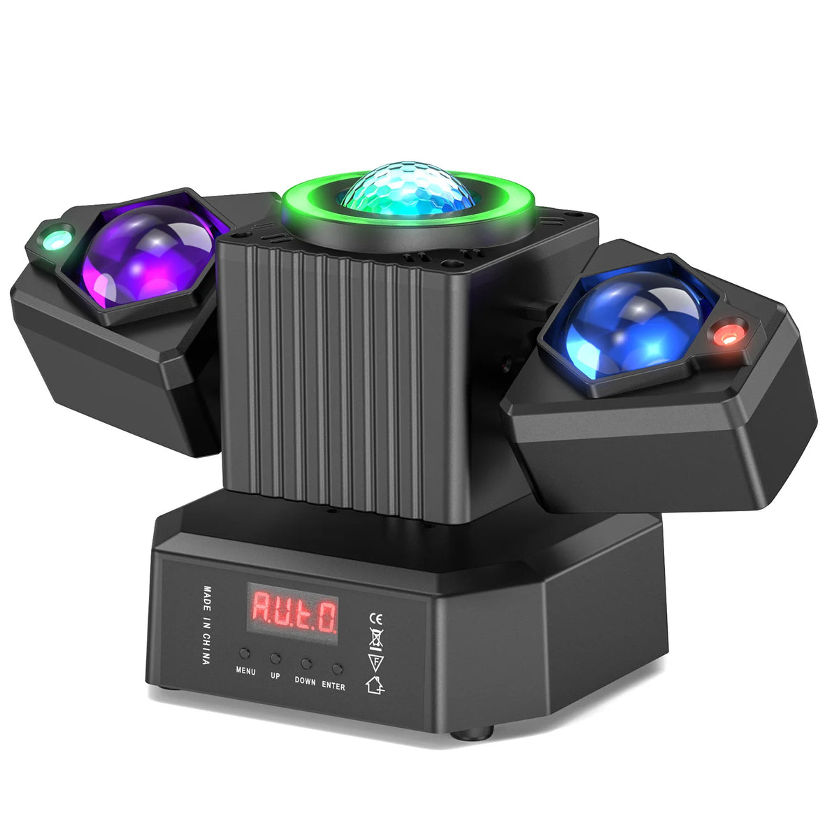 Yiflamefly 1/2/4 unidades, luces de cabeza móvil RGBW de 65 W, luces de escenario de dos brazos DMX512, luces DJ para bodas, fiestas, KTV, bares, conciertos e iglesias