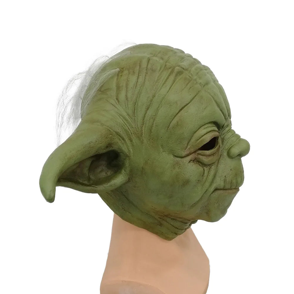 Máscara de maestro Yoda, disfraz de Cosplay, casco de látex, accesorios de accesorios para fiesta de Halloween y Carnaval