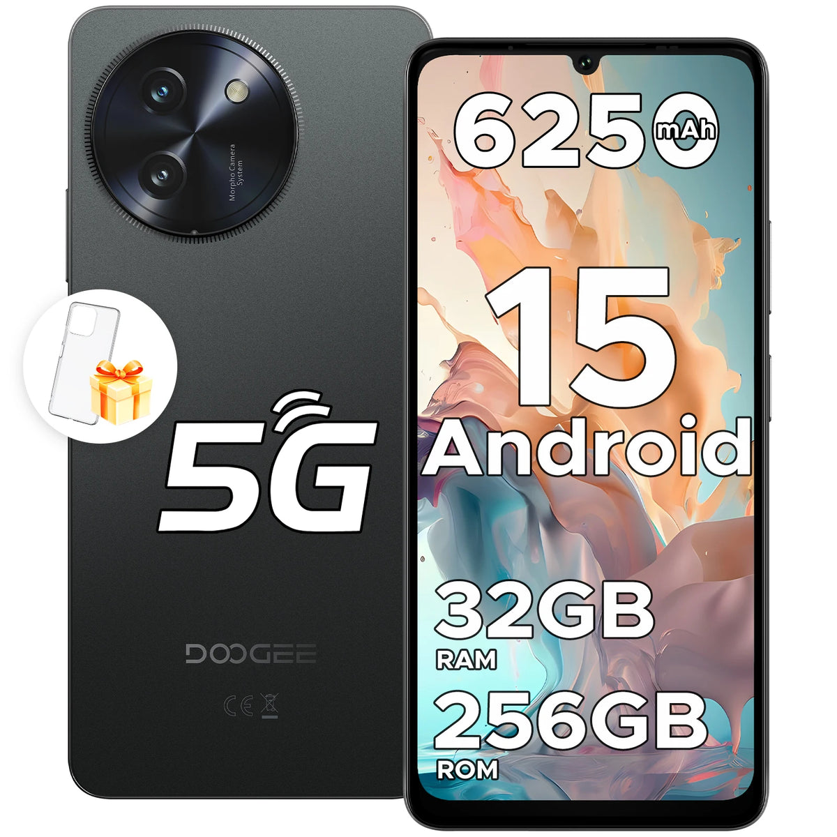 Smartphone DOOGEE Note59 Pro 5G 32GB 256GB 6.75" HD+ 120Hz UNISOC T8200 Batería 6250mAh NFC Android15 Teléfono móvil
