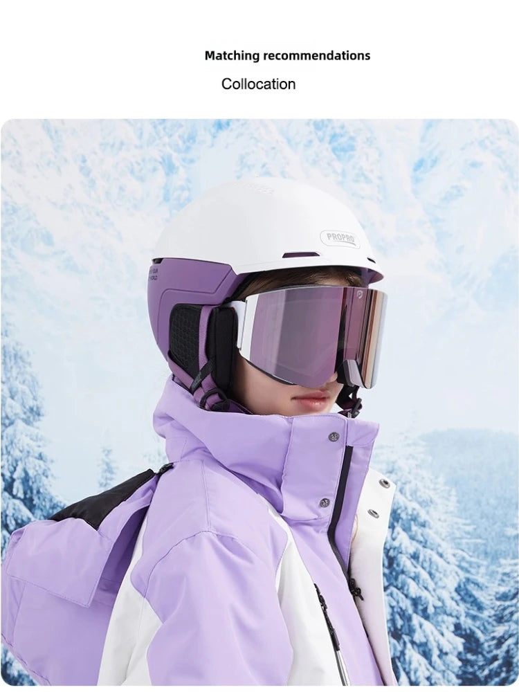 PROPRO Casco de esquí ligero con seguridad esquí profesional Snowboard motocicleta integralmente moldeado esquí nieve marido hombres mujeres