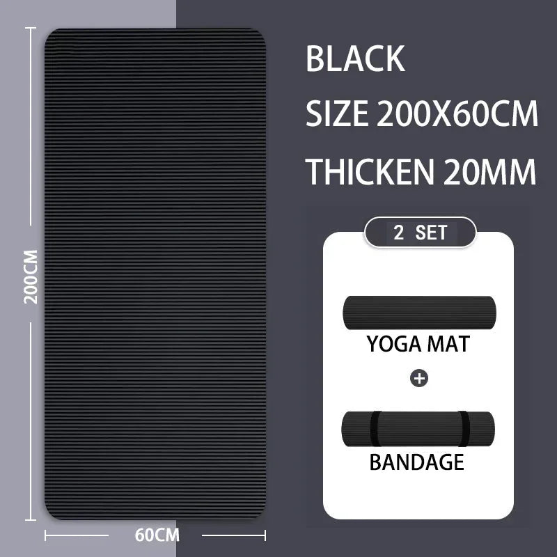 Estera de Yoga de 15mm de espesor, estera antideslizante para deportes ambientales, estera de Yoga de espuma cómoda NBR para ejercicio familiar, Yoga, Pilates