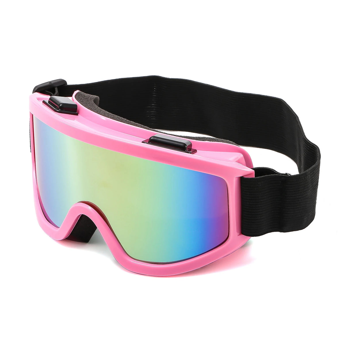 Gafas de esquí con montura grande y lentes de colores, anticolisión y antirreflejos, ideales para deportes al aire libre, nieve y snowboard.