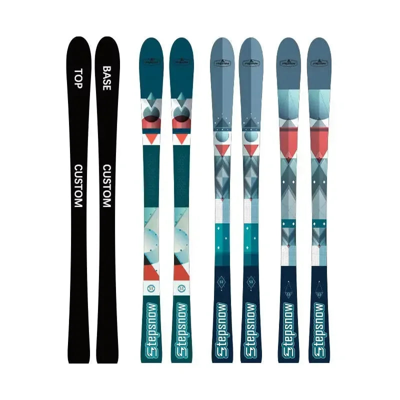 Nuevos Esquís Alpinos Freestyle de 133 cm para Niños, Construcción Ligera con Capuchón, Material de Madera, Fáciles de Manejar, para Todas las Montañas y Pistas