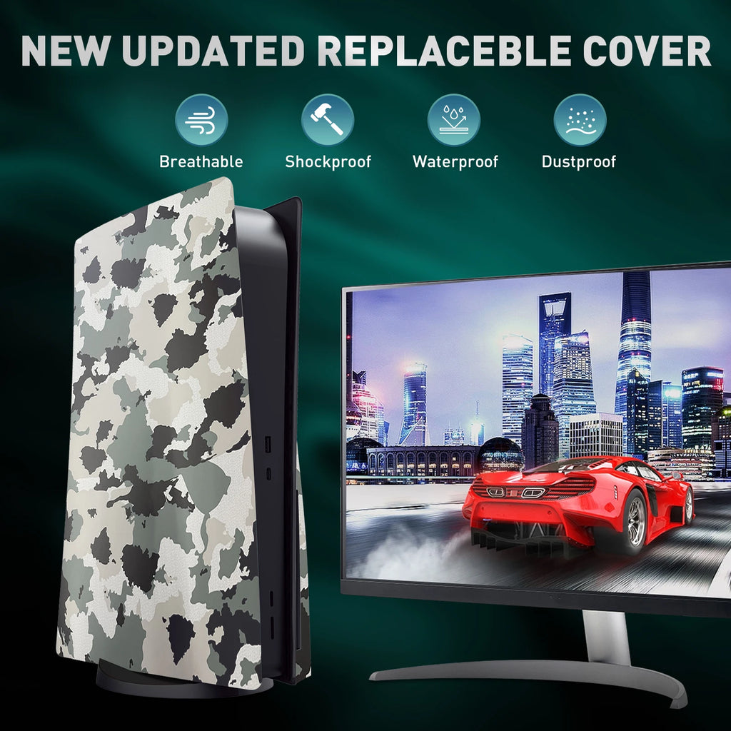 Cubierta de consola compatible con PS5 Edición Disco, carcasa de repuesto para PlayStation 5