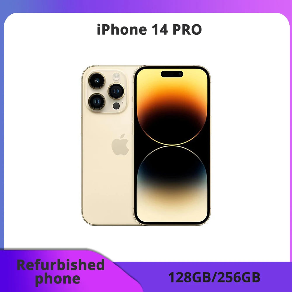 Apple iPhone 14 Pro original, 14 Pro 5G, Face ID, 128GB/256GB, NFC, 6.1'', 48MP+12MP+12MP, A16 Bionic Hexa-core, teléfono móvil.