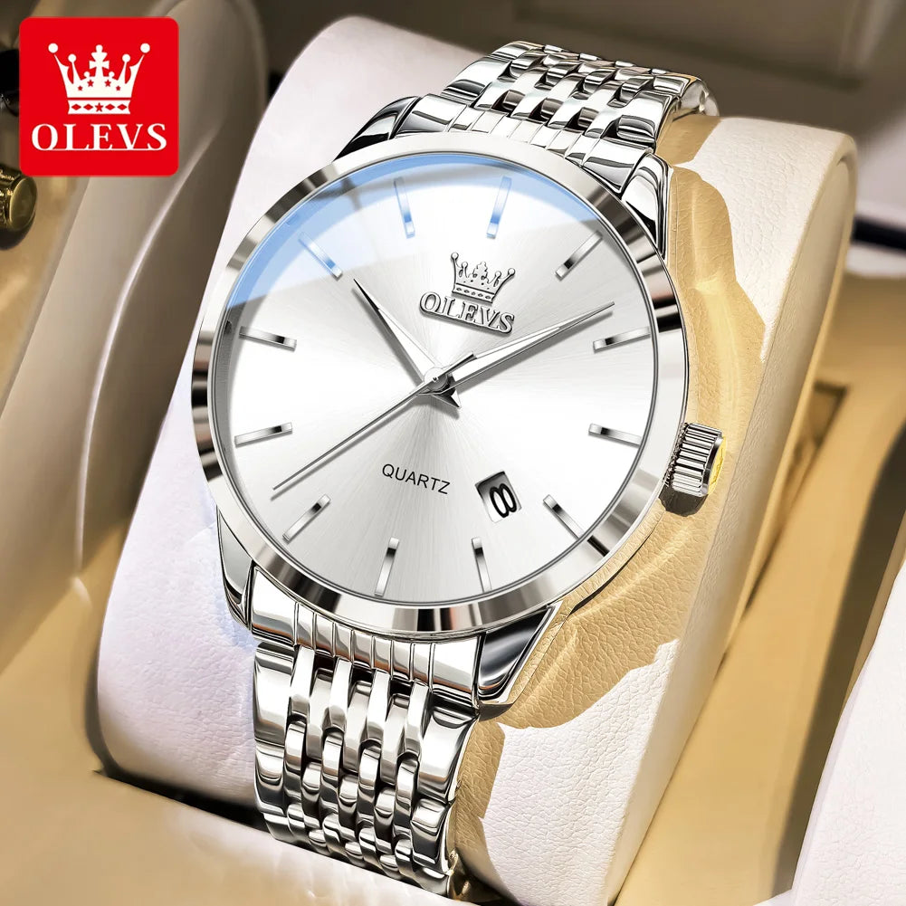 Reloj OLEVS para hombre 2907 original, casual, a la moda, deportivo, de cuarzo, resistente al agua, luminoso, con fecha automática, reloj para hombre, caja de regalo