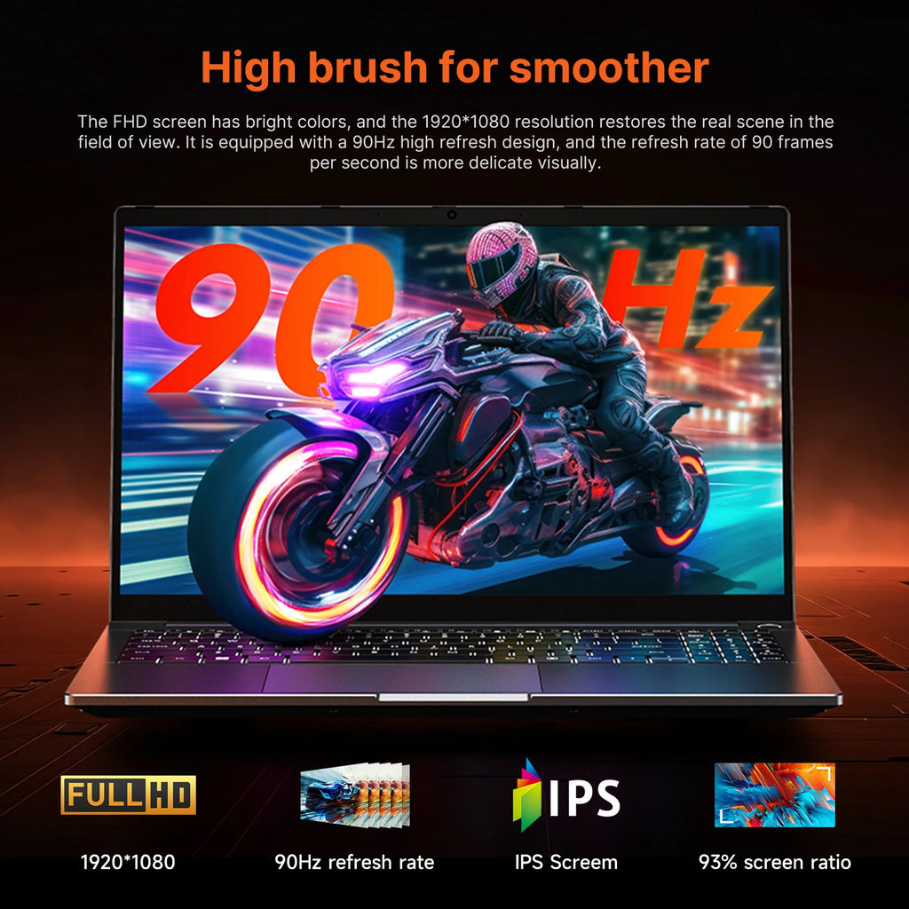 SUXI R9-5950H Laptop 15.6 inch 90Hz Display 32GB RAM 512GB SSD 4.3GHz Fingerprint Unlock Windows 11 Notebook Computer